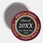 Bourgondië, Zwart en Wit, Klasse Reünie gunsten Magneet (Voorkant / Achterkant)