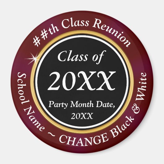 Bourgondië, Zwart en Wit, Klasse Reünie gunsten Magneet (Voorkant)