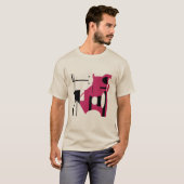 Bourgondië, zwarte geometrische vormen Abstracte M T-shirt (Voorkant volledig)