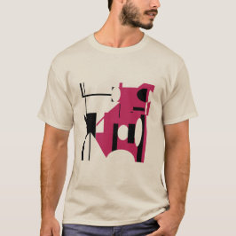 Bourgondië, zwarte geometrische vormen Abstracte M T-shirt