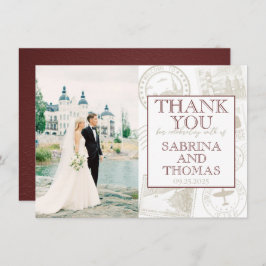 Bourgondië Zweden trouwfoto dank u Bedankkaart