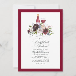 Bourgondiër, Blush en Blauwe Wijn Bachelorette Wee Kaart