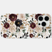 Bourgondiër Cream Zwarte Bloemen Case-Mate iPhone Case (Achterkant (horizontaal))