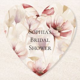 Bourgondiër Creme Lavendel Bloemrijke Bruiloft Fee Kartonnen Onderzetters