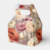 Bourgondiër Creme Lente Bloemen Bruiloft Bedankdoosjes (Achterkant)