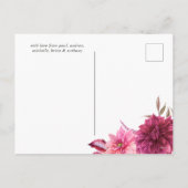 Bourgondiër en Blush bloemige Thanksgiving foto Feestdagenkaart (Achterkant)