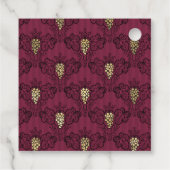 Bourgondiër en gouden wijnthema uit de oude doos bedankjes labels (Achterkant)