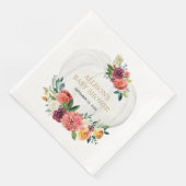 Bourgondiër goud bloemige witte pompoenen servet (Hoek)