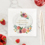 Bourgondiër goud bloemige witte pompoenen servet (Insitu)