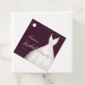 Bourgondiër Goud Glitter Elegante Jurk Bruidsjurk Bedankjes Labels (In situ)