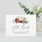 Bourgondiër - Marsala Bloemige Huwelijkscadeau Reg Informatiekaartje (Staand voorkant)