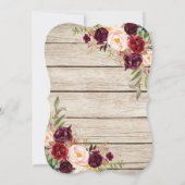 Bourgondiër Marsala Bloemlantaarn Bruidsdouche Kaart (Achterkant)