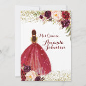 Bourgondiër Marsala Prinses Quinceañera Spaans Kaart (Achterkant)