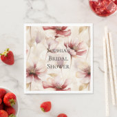 Bourgondiër Roomkleurig Lavendel Bloemig Bruilofts Servet (Insitu)