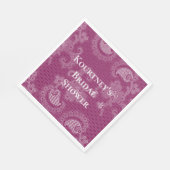 Bourgondiër Wijn Witte Kant Bloemachtige Bruiloft Servet (Hoek)