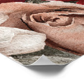 Bourgondiër Zilveren Waterverf Bloemrijke Trouw We Poster (Hoek)