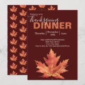 Bourgondiërood Herfst Thanksgiving-diner Kaart (Voorkant / Achterkant)