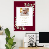 Bourgondierse Groene Foto Herdenkingsteken Poster (Thuiskantoor)