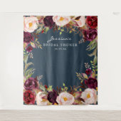 Bourgondierse Marsala Bloemrijke Bruiloftssluiting Wandkleed (Voorkant)