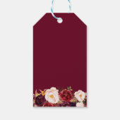 Bourgondierse Marsala Bloemrijke Chic Bruiloft Fav Cadeaulabel (Achterkant)