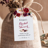 Bourgondierse Marsala Bloemrijke Chic Bruiloft Fav Cadeaulabel
