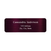 Bourgondiets glamoureuze retouradres etiket (Voorkant)