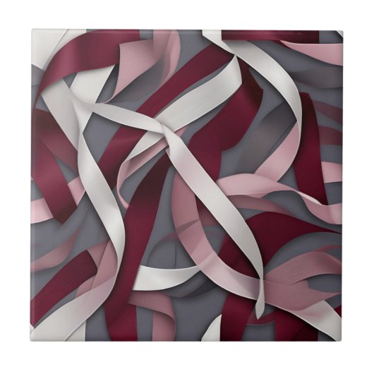 Bourgondisch Abstract lint Tegeltje (Voorkant)