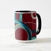 Bourgondisch abstract ontwerp mok (Voorkant rechts)