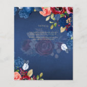 Bourgondisch Blauw Bloemen Katholieke Nuptial Mass (Achterkant)