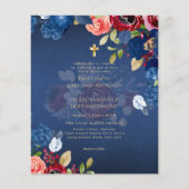 Bourgondisch Blauw Bloemen Katholieke Nuptial Mass (Voorkant)