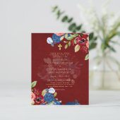 Bourgondisch Blauw Bloemen Katholieke Nuptial Mass (Staand voorkant)