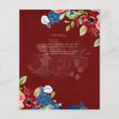 Bourgondisch Blauw Bloemen Katholieke Nuptial Mass (Achterkant)