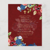 Bourgondisch Blauw Bloemen Katholieke Nuptial Mass (Voorkant)