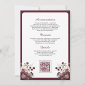 Bourgondisch bloemcrest QR-code Moslim-huwelijk Kaart (Achterkant)