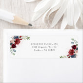 Bourgondisch bloemenaquarel retouradres etiket (Insitu)