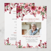 Bourgondisch Bloemencélebratie van Levensprogramma Programmakaart (Voorkant / Achterkant)