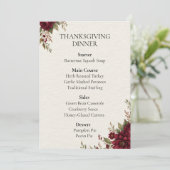 Bourgondisch Bloemendiner Menu voor Thanksgiving (Staand voorkant)