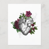 Bourgondisch bloemenskelelet gotische trouwuitnodi flyer (Achterkant)