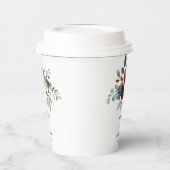 Bourgondisch bloemig elegante scriptie huwelijksre papieren bekers (Links)