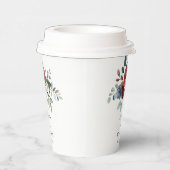 Bourgondisch bloemig elegante scriptie huwelijksre papieren bekers (Rechts)