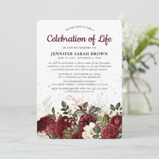 Bourgondisch bloemmonument | Viering van het leven Kaart (Staand voorkant)