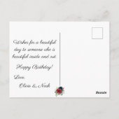 Bourgondisch bloemmotief elegante waterverf budget briefkaart (Achterkant)