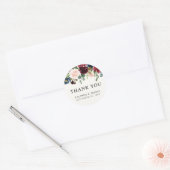 Bourgondisch boeket | Bruiloft | Dank u Ronde Sticker (Envelop)