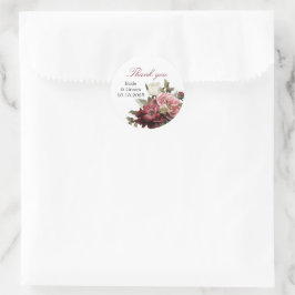 Bourgondisch Boeket Dankjewel Cirkelstickers Ronde Sticker