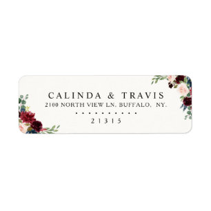 Bourgondisch boeket   Elegante bruiloft Etiket