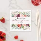 Bourgondisch boeket gepersonaliseerd bloemenservet servetten (Insitu)