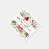 Bourgondisch boeket gepersonaliseerd bloemenservet servetten (Hoek)