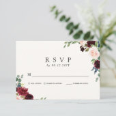 Bourgondisch boeket | RSVP Kaartje (Staand voorkant)