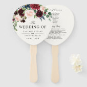 Bourgondisch Boeket | Trouwprogramma Handwaaier (Voorkant en achterkant)