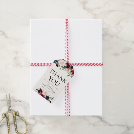 Bourgondisch boeket | VRIJGEZELLENFEEST | Dank u Cadeaulabel (Met Touw)